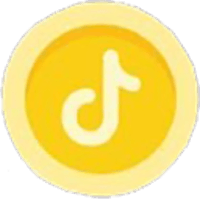 a yellow circle with a tiktok logo on it